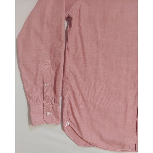 J. Crew 2-Ply 100% Cotton Long Sleeve Button Down Shirt Size Large Red White - Picture 4 of 8